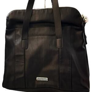 Steve Madden Women's Large Black Tote Bag with Gold‎ Hardware double handles